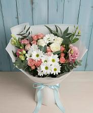 Букет цветов из:  Розы, Лизиантусы и Хризантемы в Николаевской Республики Чечня