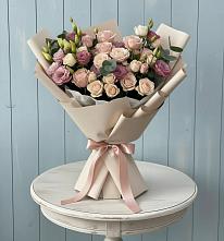 Букет цветов из:  Розы и Лизиантусы #REPLACE_PRED# Николаевской Республики Чечня