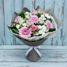 Букет цветов из:  Герберы, Альстромерии и Хризантемы в Николаевской Республики Чечня