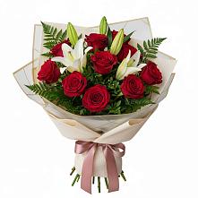 Букет цветов из:  Лилии и Розы в Николаевской Республики Чечня