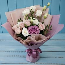 Букет цветов из:  Розы и Лизиантусы #REPLACE_PRED# Николаевской Республики Чечня