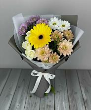 Букет цветов из:  Розы, Герберы и Хризантемы в Николаевской Республики Чечня