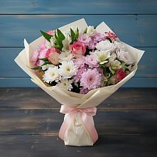 Букет цветов из:  Хризантемы, Альстромерии и Розы в Николаевской Республики Чечня