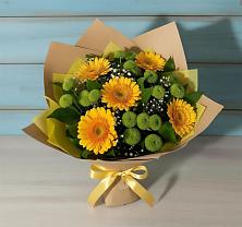 Букет цветов из:  Герберы и Хризантемы в Николаевской Республики Чечня