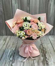 Букет цветов из:  Гвоздики, Розы и Хризантемы в Николаевской Республики Чечня