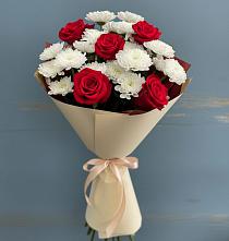 Букет цветов из:  Розы и Хризантемы в Николаевской Республики Чечня