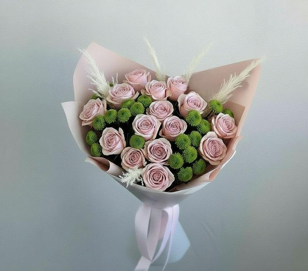 Букет цветов из: Розы и Хризантемы в Николаевской Республики Чечня