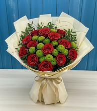 Букет цветов из:  Розы и Хризантемы в Николаевской Республики Чечня