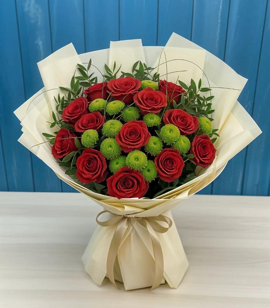 Букет цветов из: Розы и Хризантемы в Николаевской Республики Чечня