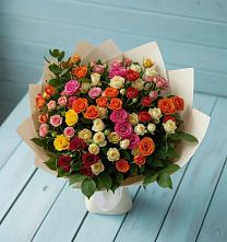 Букет Микс из разноцветных кустовых роз #REPLACE_PRED# Николаевской Республики Чечня